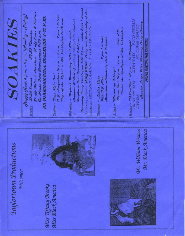 The reverse side of the cover for "Mr. & Miss Black Mid-America" program.